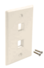 FP02PLA Port Single Gang Flush Style Faceplate Almond