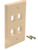 FP04PIV Port Single Gang Flush Style Faceplate Ivory