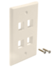 FP04PLA Port Single Gang Flush Style Faceplate Almond