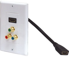 526-117WH: Component Video and Pigtail HDMI Wall Plate