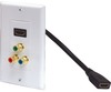 526-117WH Feed-Through Component Video and Pigtail HDMI Wall Plate 