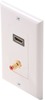 516-108WH Single Feed-Through HDMI Wall Plate with RCA Audio Jack