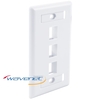 FPW3PWH  3-Ports Single-Gang Flush Style with ID Windows Faceplates White