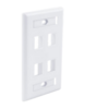 FPW4PIV 4-Ports Single-Gang Flush Style with ID Windows Faceplates Ivory