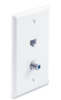 1CAT61F-WH 2-Port Pre- Configured Faceplate, White