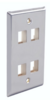 SSFP-04P 4 Ports Single- Gnag & Double Gang Stainless Steel Faceplate