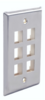 SSFP-06P 6 Ports Single- Gnag & Double Gang Stainless Steel Faceplate