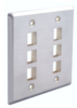 SSFP-06P-D 6 Ports Single- Gnag & Double Gang Stainless Steel Faceplate