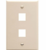 IC107LF2AL 2-Port Single Gang Oversized Faceplate Almond