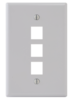 IC107LF3WH 3-Port Single Gang Oversized Faceplate White