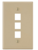 IC107LF3IV 3-Port Single Gang Oversized Faceplate Ivory