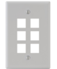 IC107LF6WH 6-Port Single Gang Oversized Faceplate White