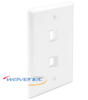 OSWP02IV 2 Ports Oversized Single-Gang Faceplate Ivory