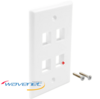 OSWP04IV 4 Ports Oversized Single-Gang Faceplate Ivory