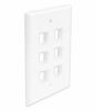 OSWP06IV 6 Ports Oversized Single-Gang Faceplate Ivory