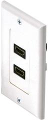 516-102WH: Dual Feed-Through HDMI Wall Plate