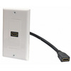 526-101WH Single Feed-Through HDMI Wall Plate with Pigtail White 