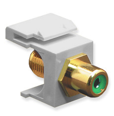 ICC Cabling Products: IC107GFGWH RCA to F Keystone Jack