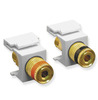ICC IC107PMGWH White Speaker Binding Post Keystone Jack Pair